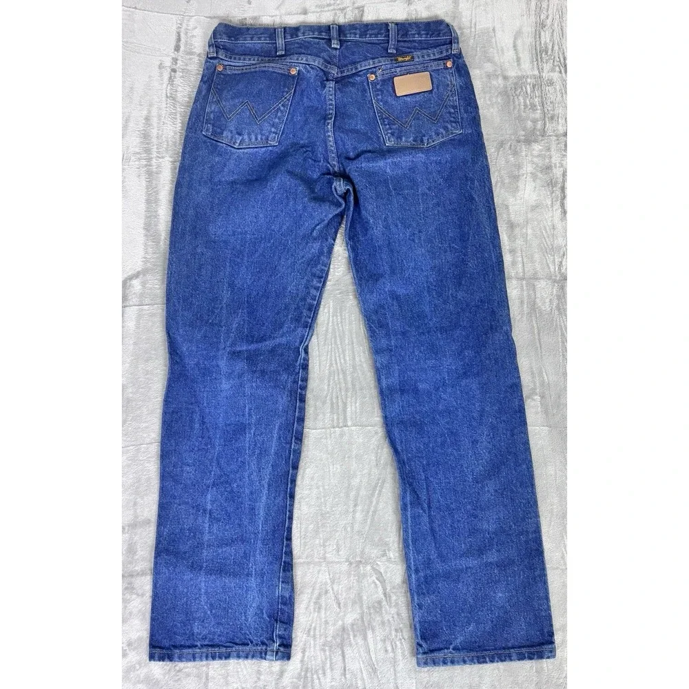 Vintage Wrangler 13MWZPW Mens Jeans 34x32 Blue Denim‎ Western Cowboy